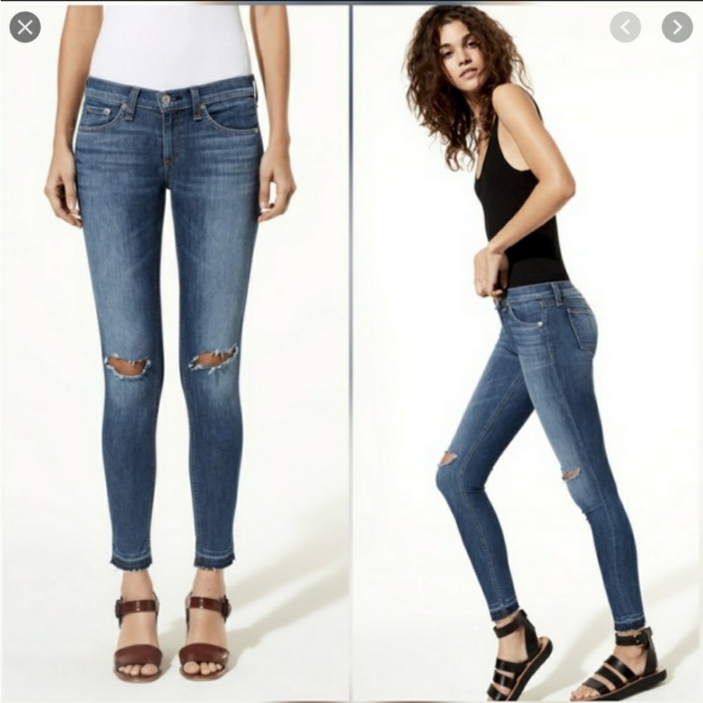 Rag & Bone Capri Lily Dale Stretch Skinny Jeans 25